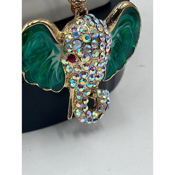 Betsey Johnson Necklace
ELEPHANT Green Big EARS
Gold With Crystals Trunk Up Luck - Picture 5 of 9
